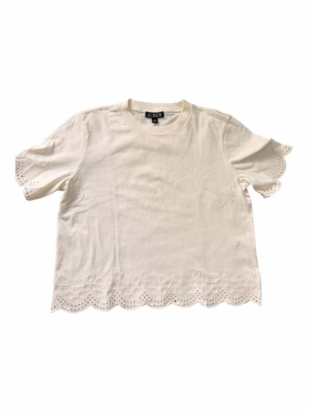 NEW • J. Crew • Premium-weight relaxed scalloped T-shirt